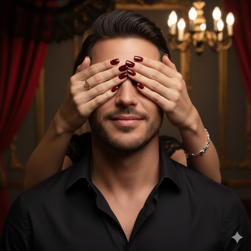 Romantic surprise moment